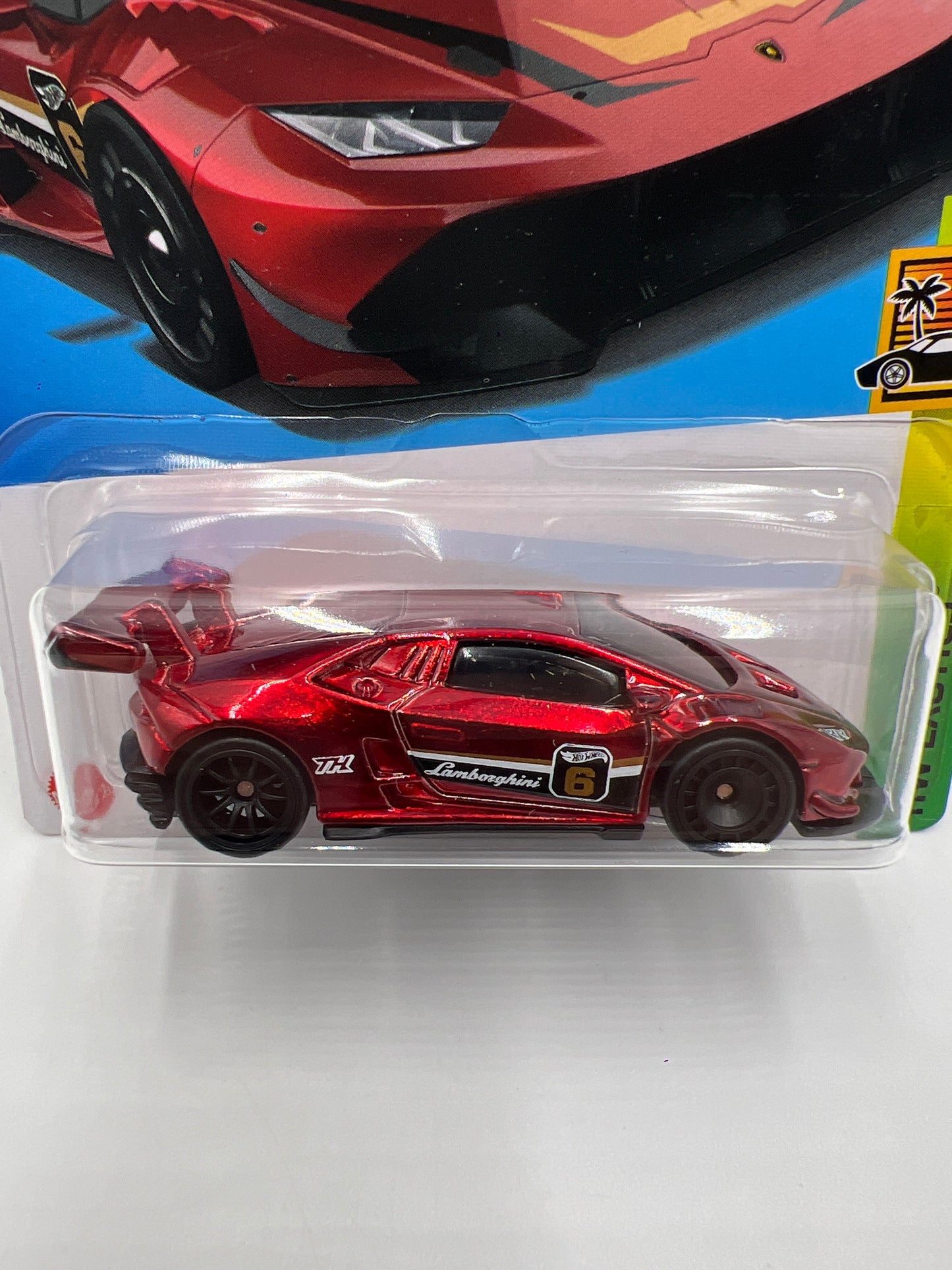2024 Hot Wheels Super Treasure Hunt #239 Lamborghini Huracan LP 620-2 Super Trofeo Red W/Protector