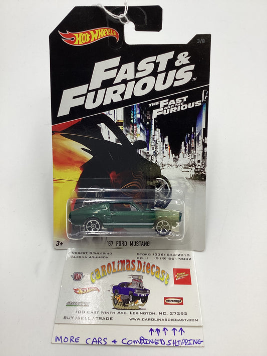 2016 Hot Wheels Fast and Furious #3 67 Ford Mustang Green 70H