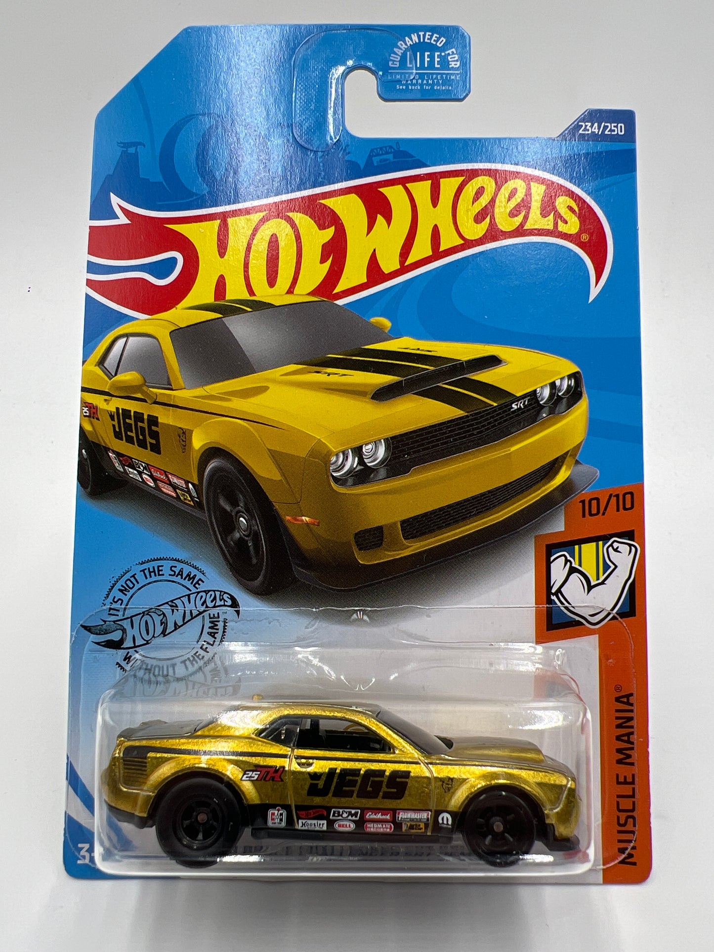 2020 Hot Wheels Super Treasure Hunt #234 18 Dodge Challenger SRT Demon Gold JEGS W/ Protector