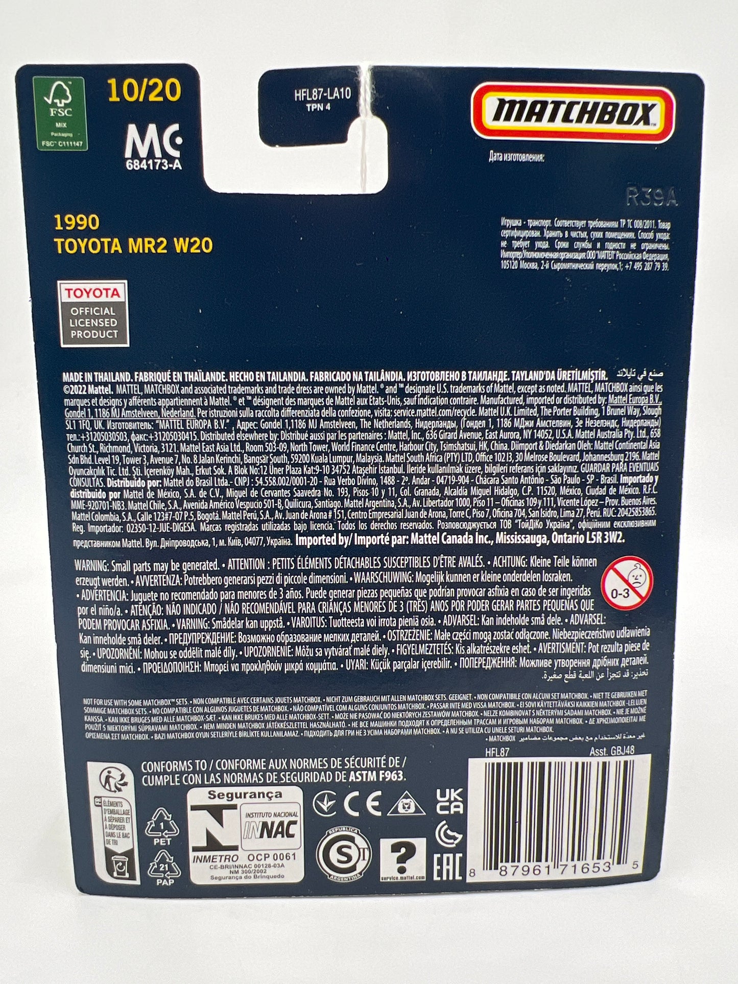 Matchbox Collectors #10 1990 Toyota MR2 W20 Red LHD/LD