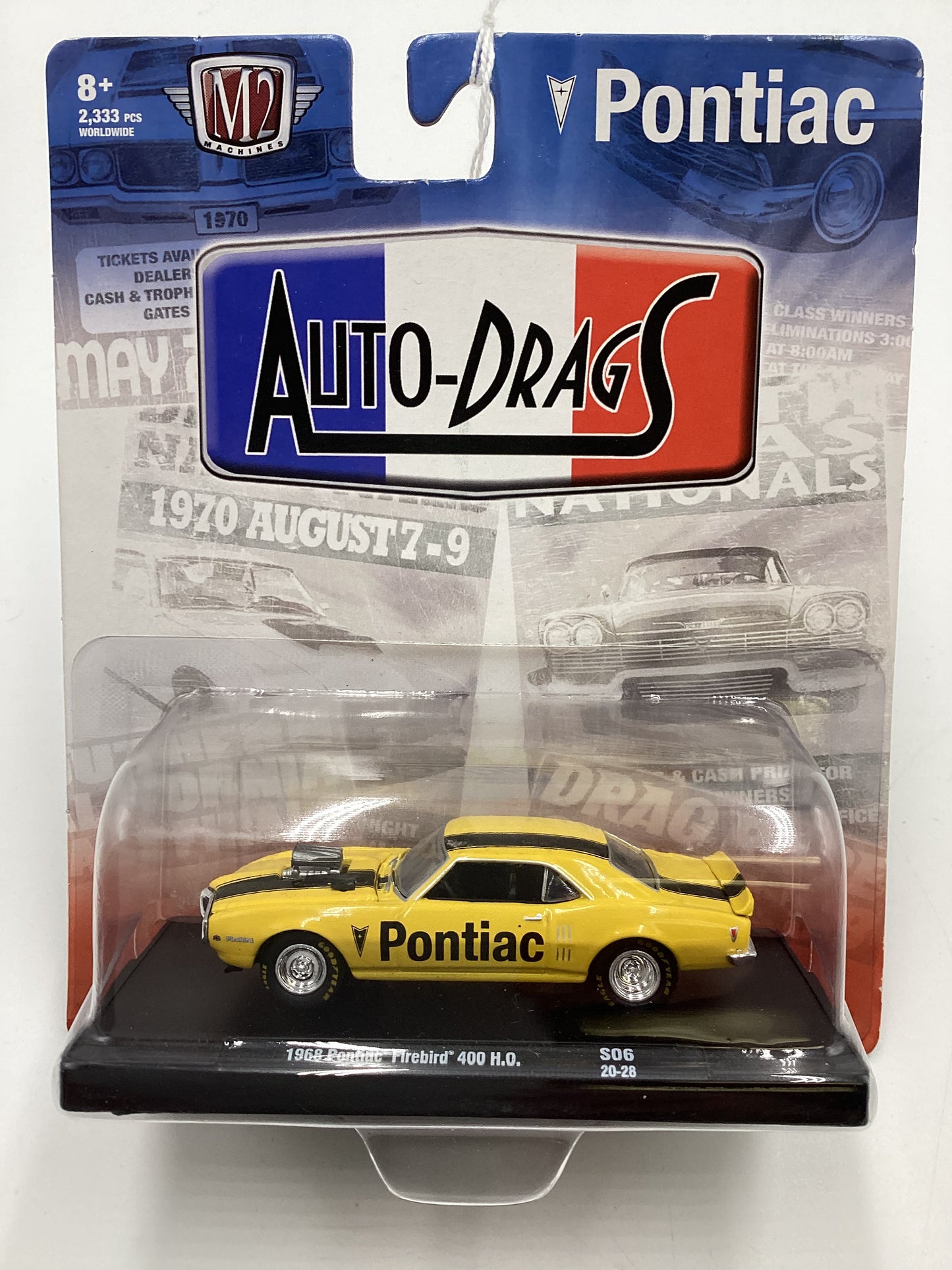 M2 Machines Auto Driver Pontiac 1968 Pontiac Firebird 400 H.O. Yellow S06 190A