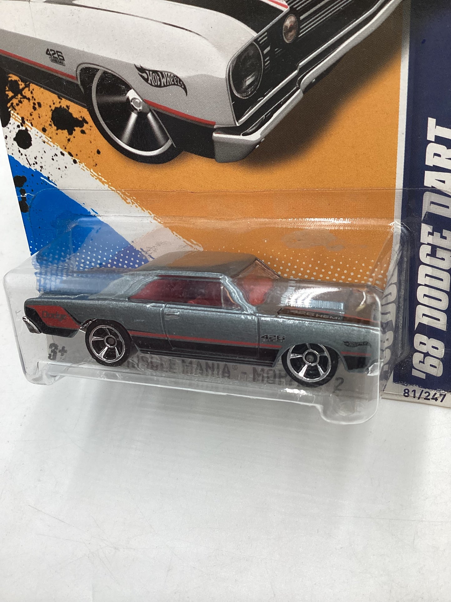 2012 Hot Wheels Muscle Mania Mopar #81 68 Dodge Dart Silver 36D