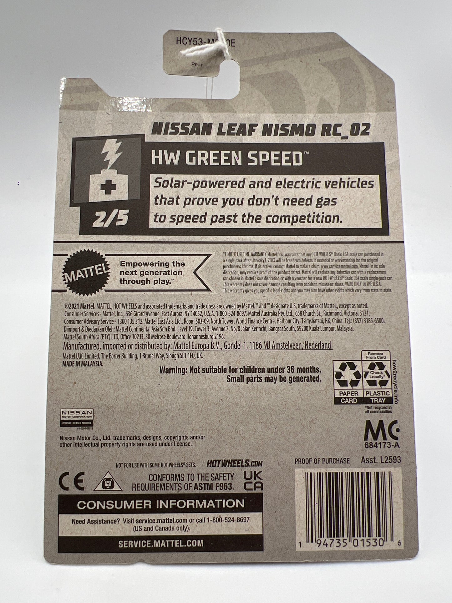 2022 Hot Wheels Kroger Exclusive #100 Nissan Leaf Nismo RC02 Black