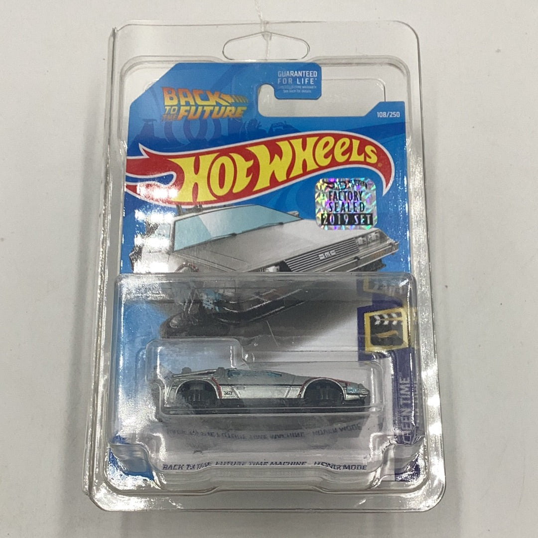 2019 hot wheels super treasure hunt Factory Sealed sticker #108 Back to the future Time Machine hover mode