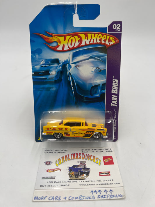 2007 Hot Wheels Taxi Rods #050 1955 Chevy Bel Air Yellow 17F