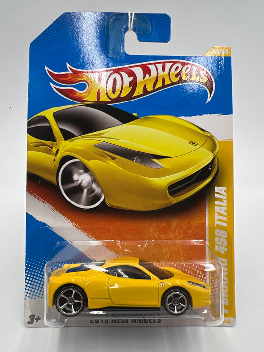 2010 Hot Wheels New Models #34 Ferrari 458 Italia Yellow SR