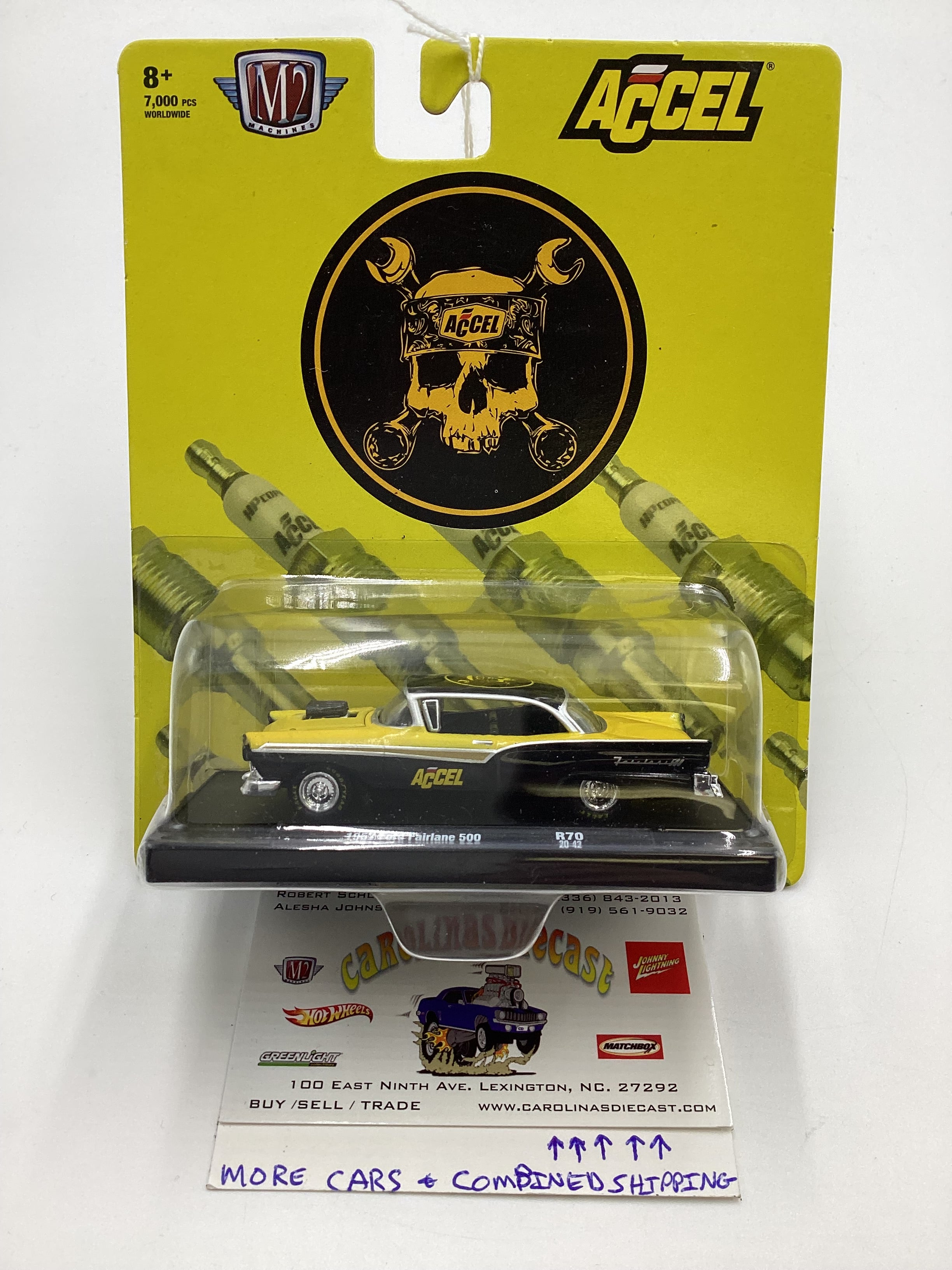 M2 Machines Auto Drivers Accel 1957 Ford Fairlane 500 Black/Yellow
