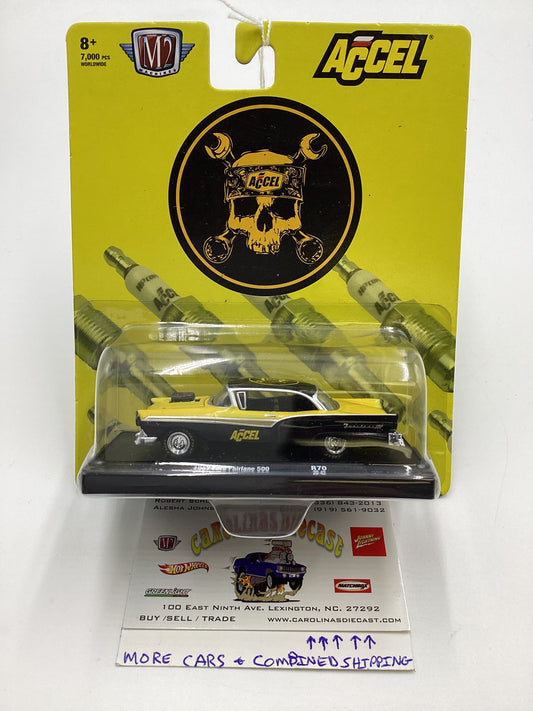 M2 Machines Auto Drivers Accel 1957 Ford Fairlane 500 Black/Yellow R70 190C