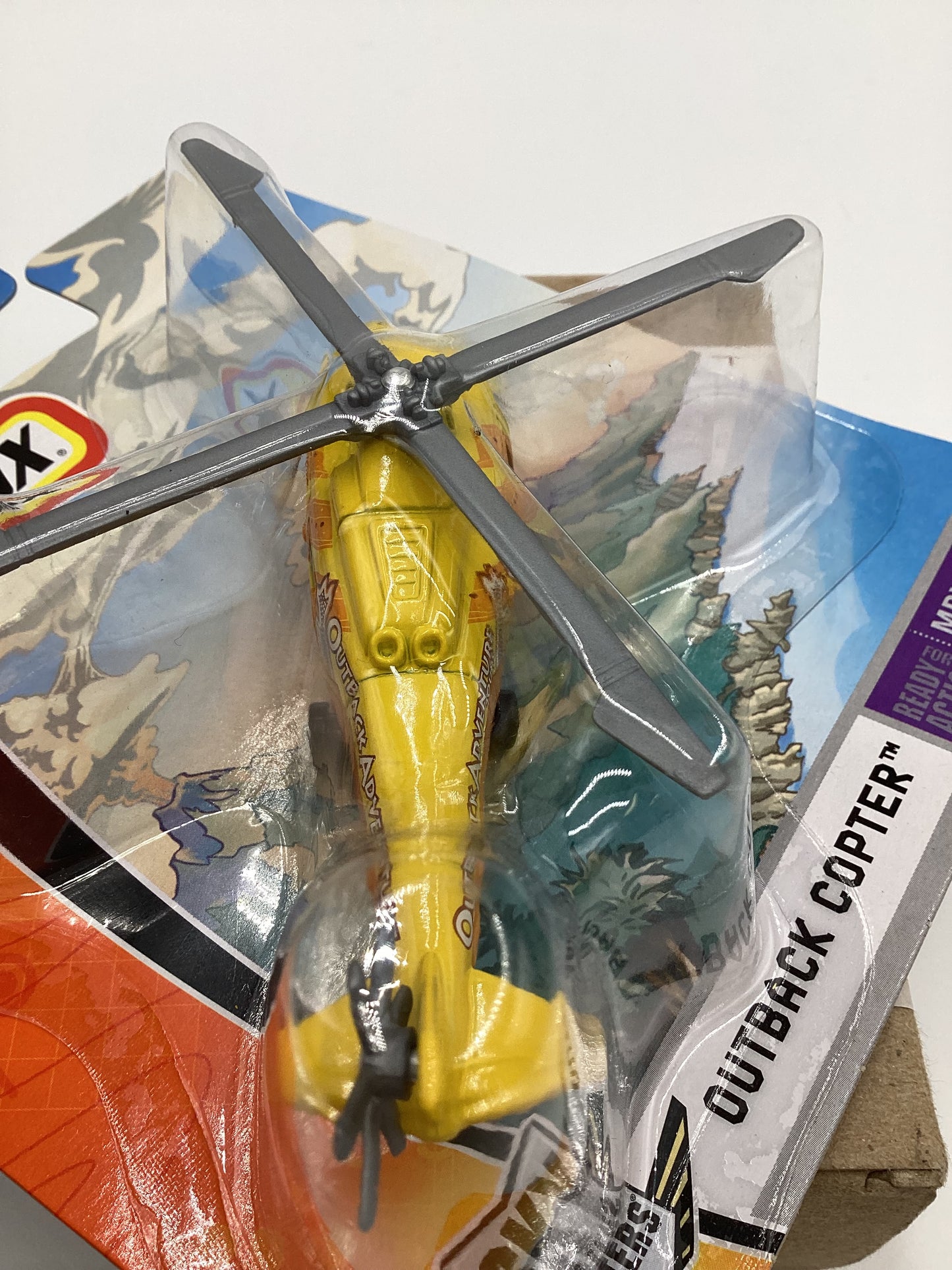 2007 Matchbox Skybusters  K7518 Outback Copter Yellow HTF 113D