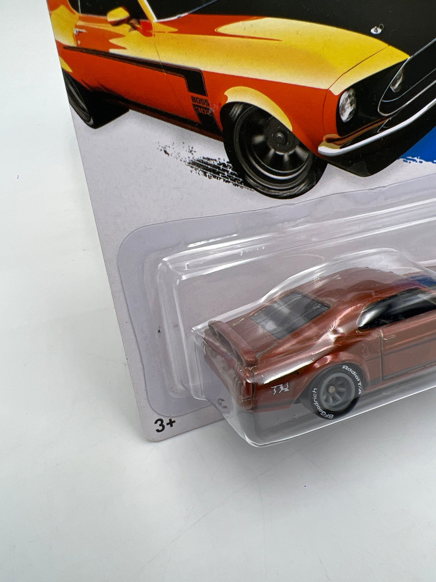 2015 Hot Wheels Super Treasure Hunt #195 69 Ford Mustang Boss 302 W/Protector