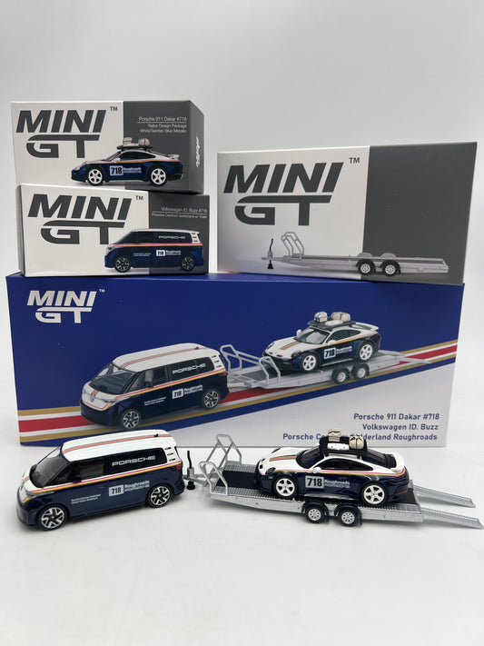 Mini GT #1115 #1117 Porsche Centrum Gelderland Roughroads VW ID Buzz & 911 Dakar Set