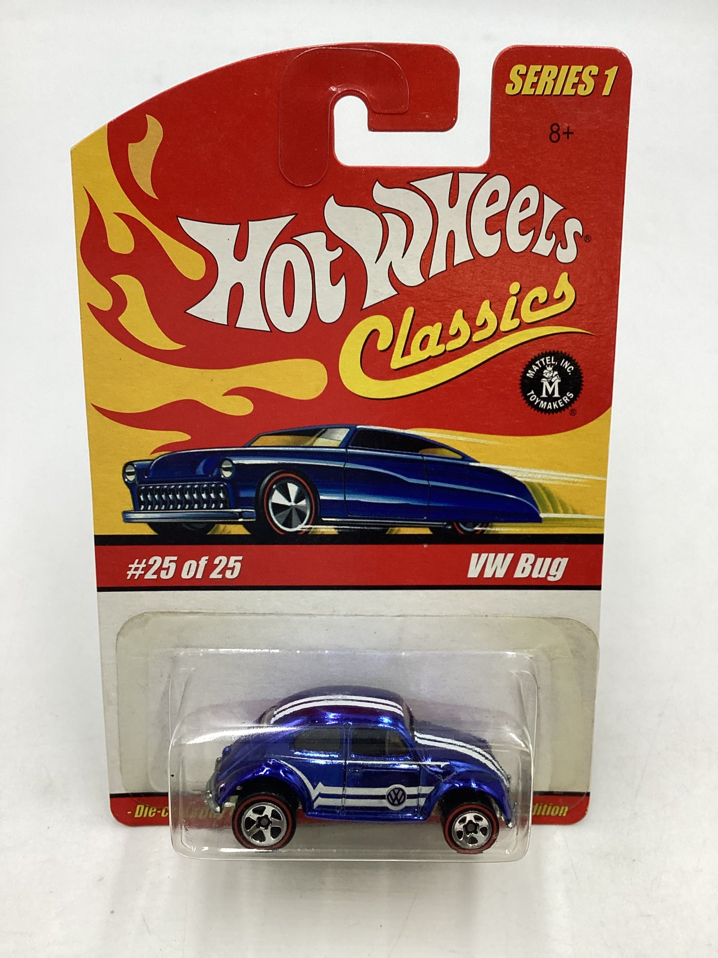 Hot wheels Classics series 1 #25 VW Bug Blue Rare Black Interior