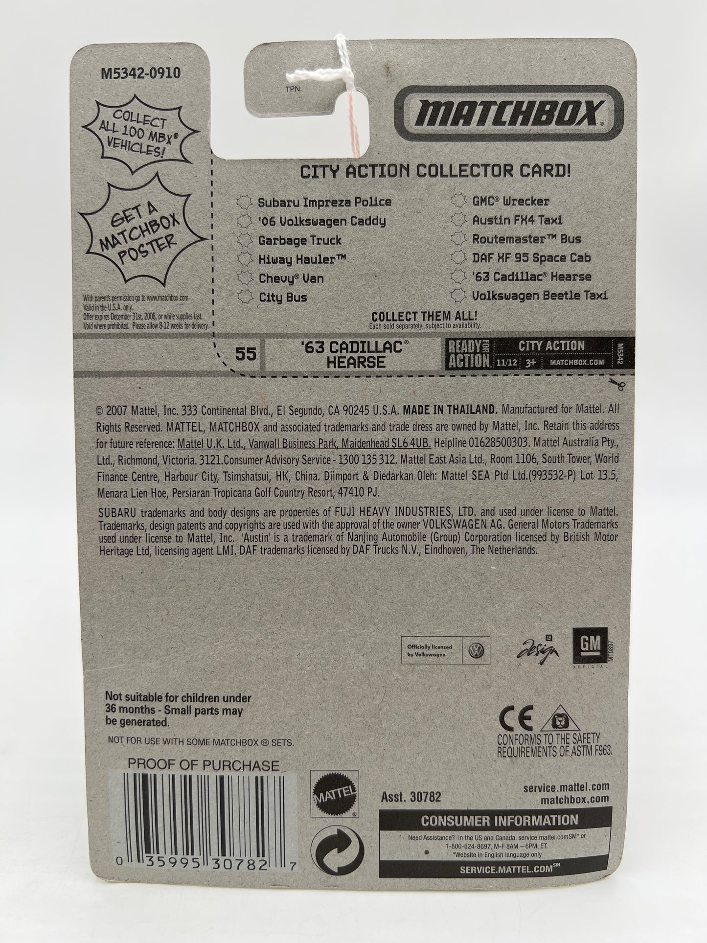 Matchbox City Action #55 63 Cadillac Hearse Silver 206C