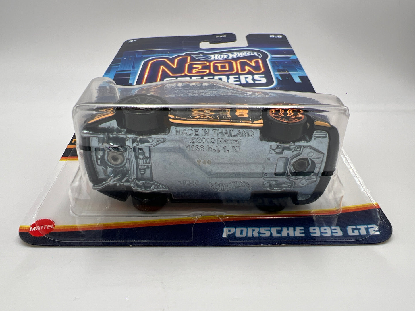 2025 Hot Wheels Neon Speeders #8 Porsche 993 GT2 Black Error Non Painted Wheel W/Protector