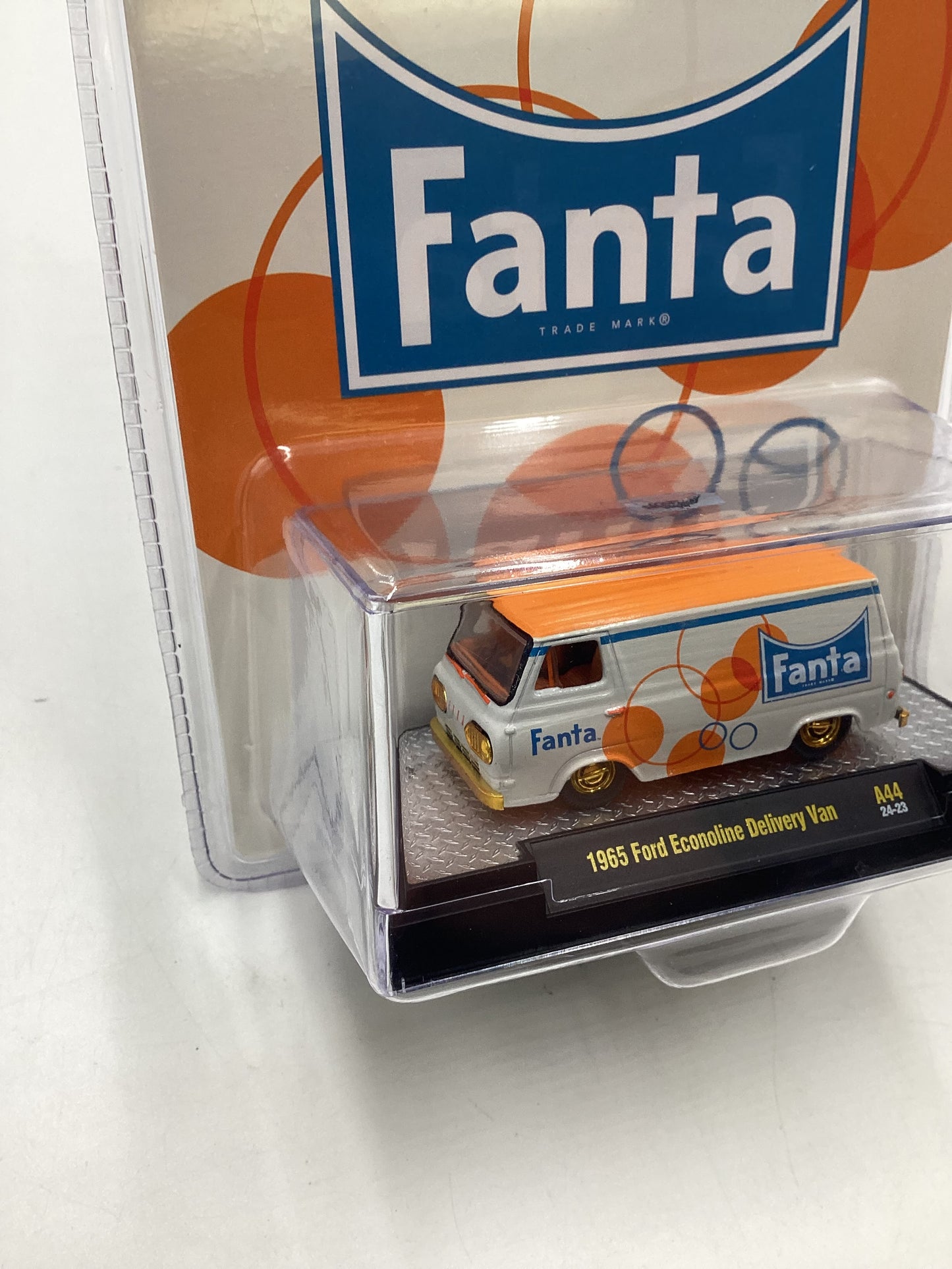 2024 M2 Machines Fanta Chase 1965 Ford Econoline Delivery Van A44