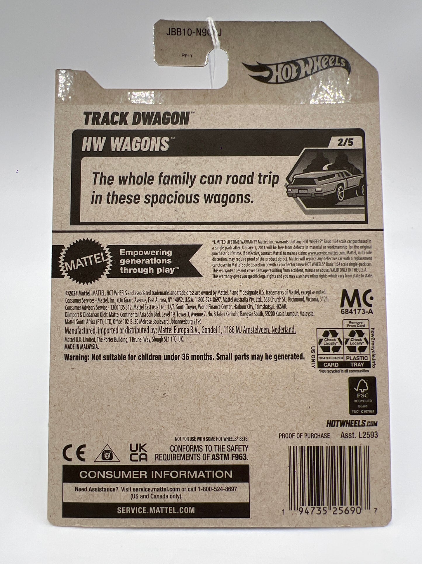 2025 Hot Wheels J Case HW Wagons #184 Track Dwagon White 67E