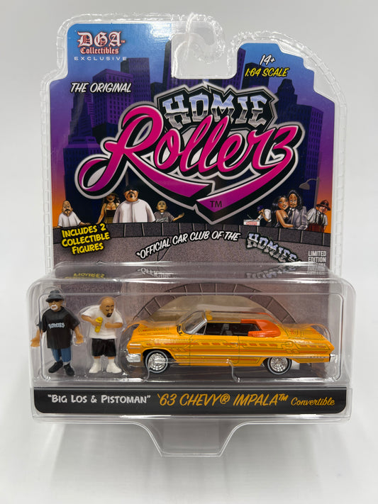 Greenlight x DGA Homie Rollerz 63 Chevy Impala Convertible & Big Los/Pistoman 222F