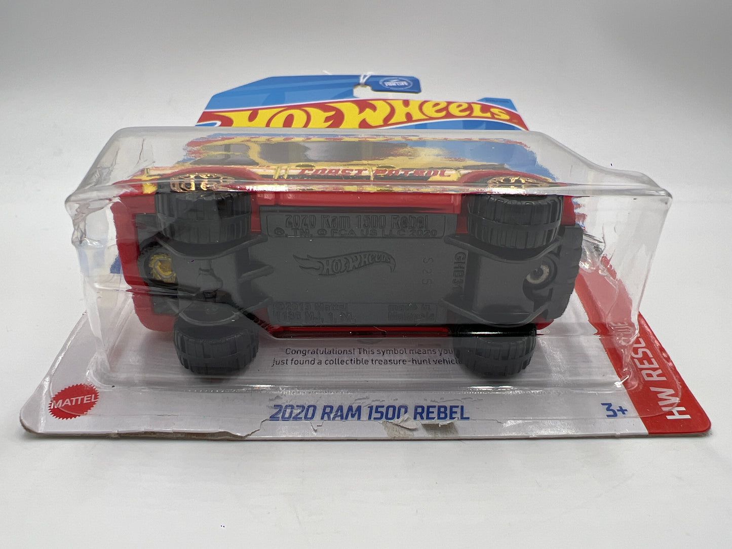 2023 Hot Wheels Rescue Treasure Hunt #238 2020 Ram 1500 Rebel Yellow Bad Card 274C