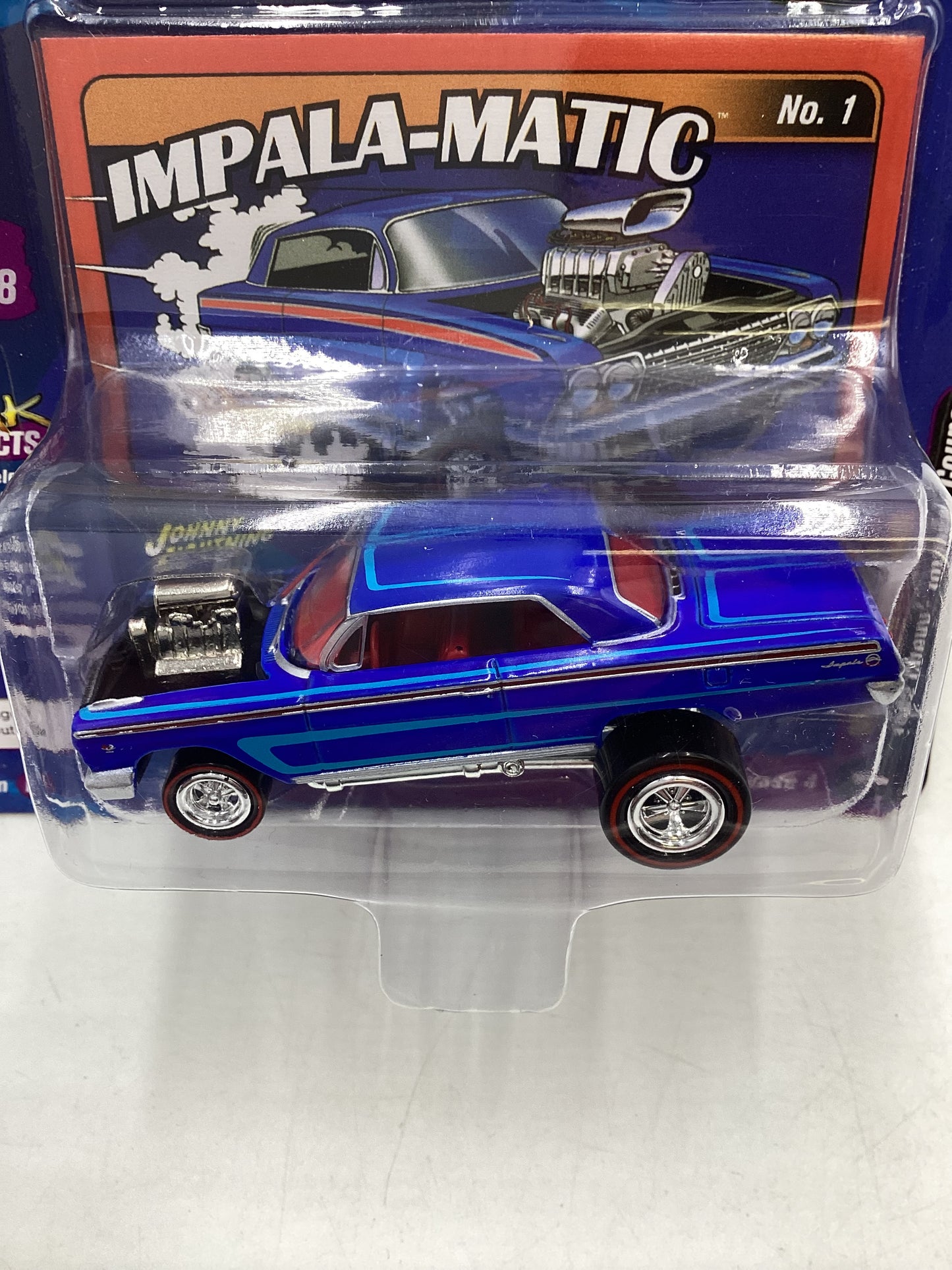 Johnny Lightning ZINGERS Series 1 1962 Chevy Impala Coupe Blue 223C