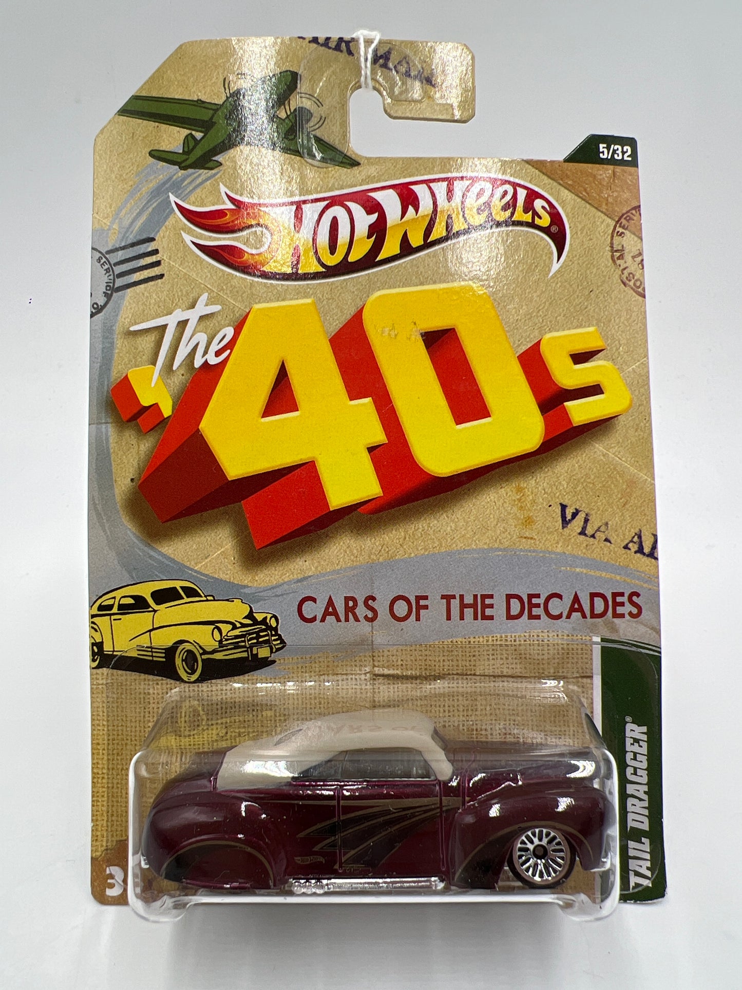 Hot Wheels Cars of the Decades The 40s #5 Tail Dragger 163D