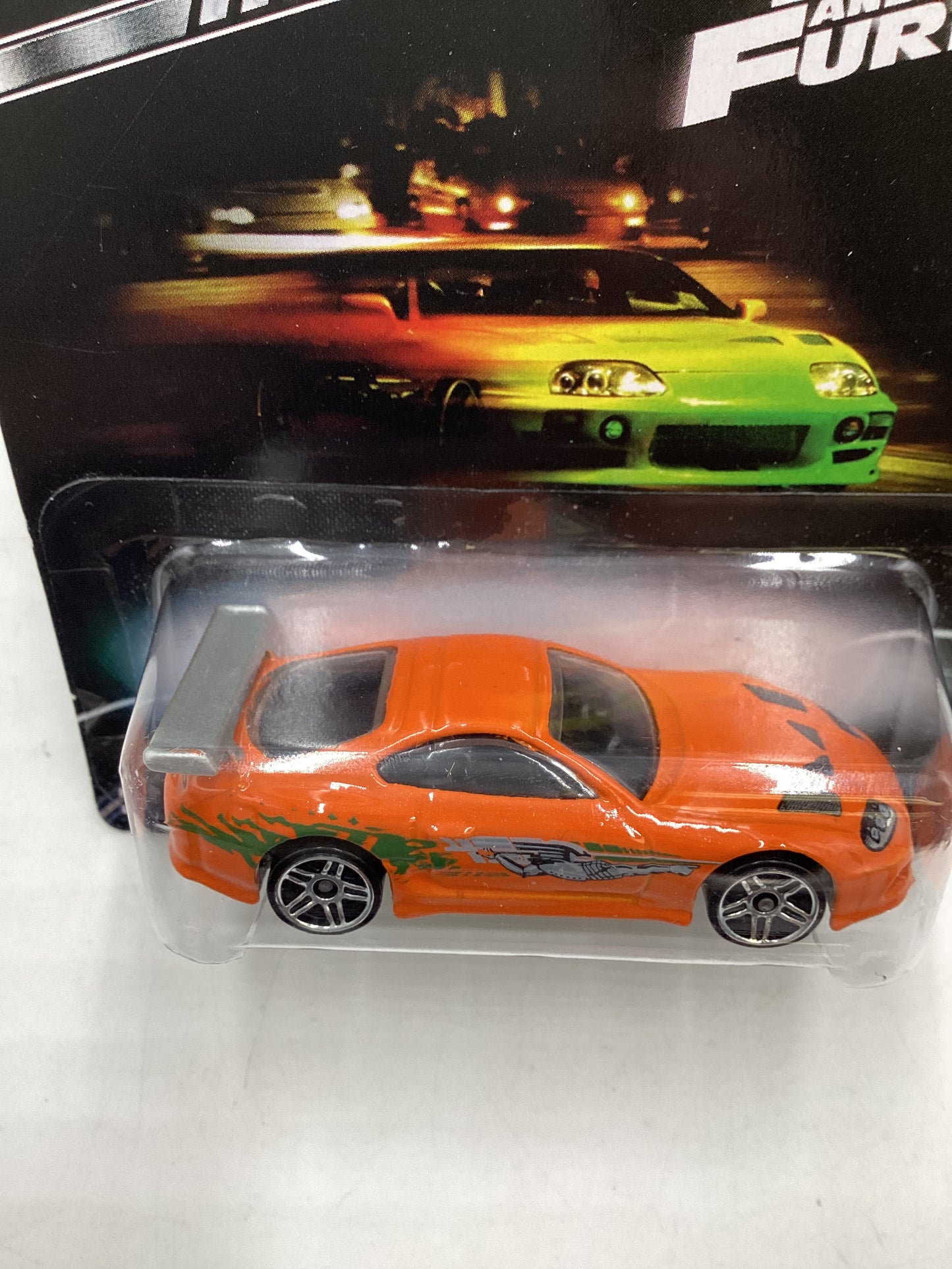 Hot wheels 2013 Fast and furious #2 Toyota Supra silver wing w/protector 70A