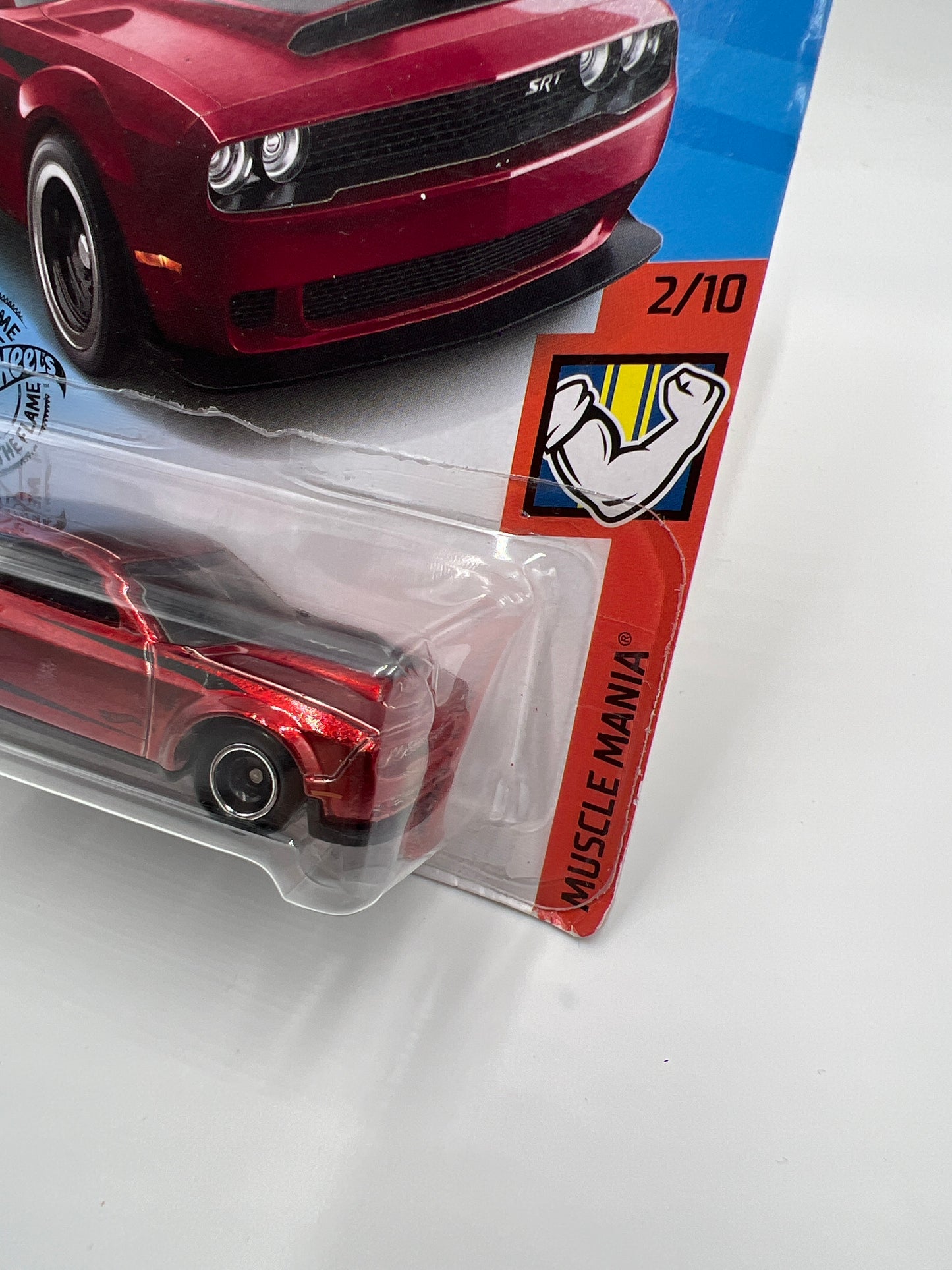 2019 Hot Wheels Super Treasure Hunt #194 18 Dodge Challenger SRT Demon Red W/Protector