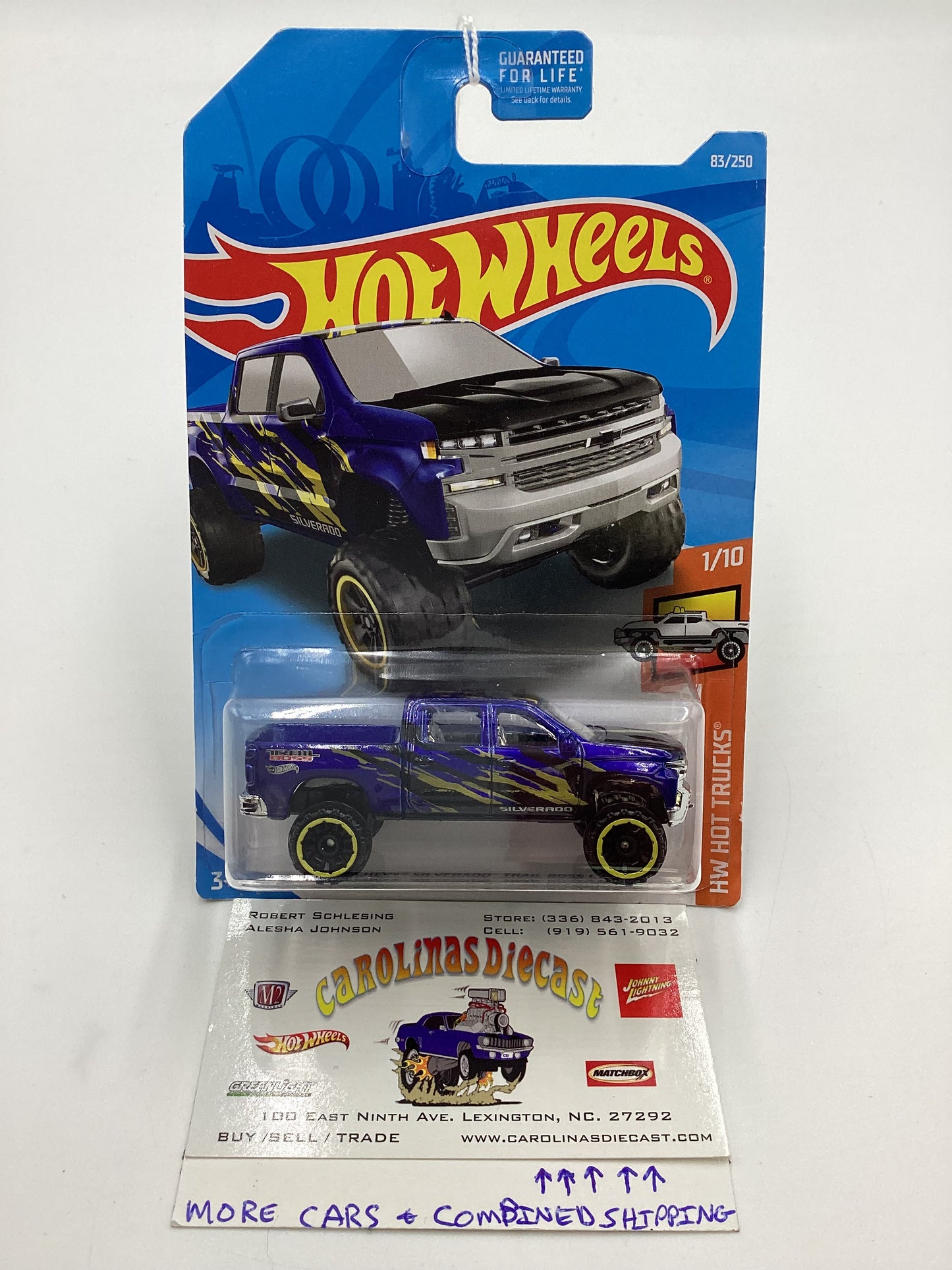 2019 Hot Wheels #83 19 Chevy Silverado Trail Boss Lt Blue 14G