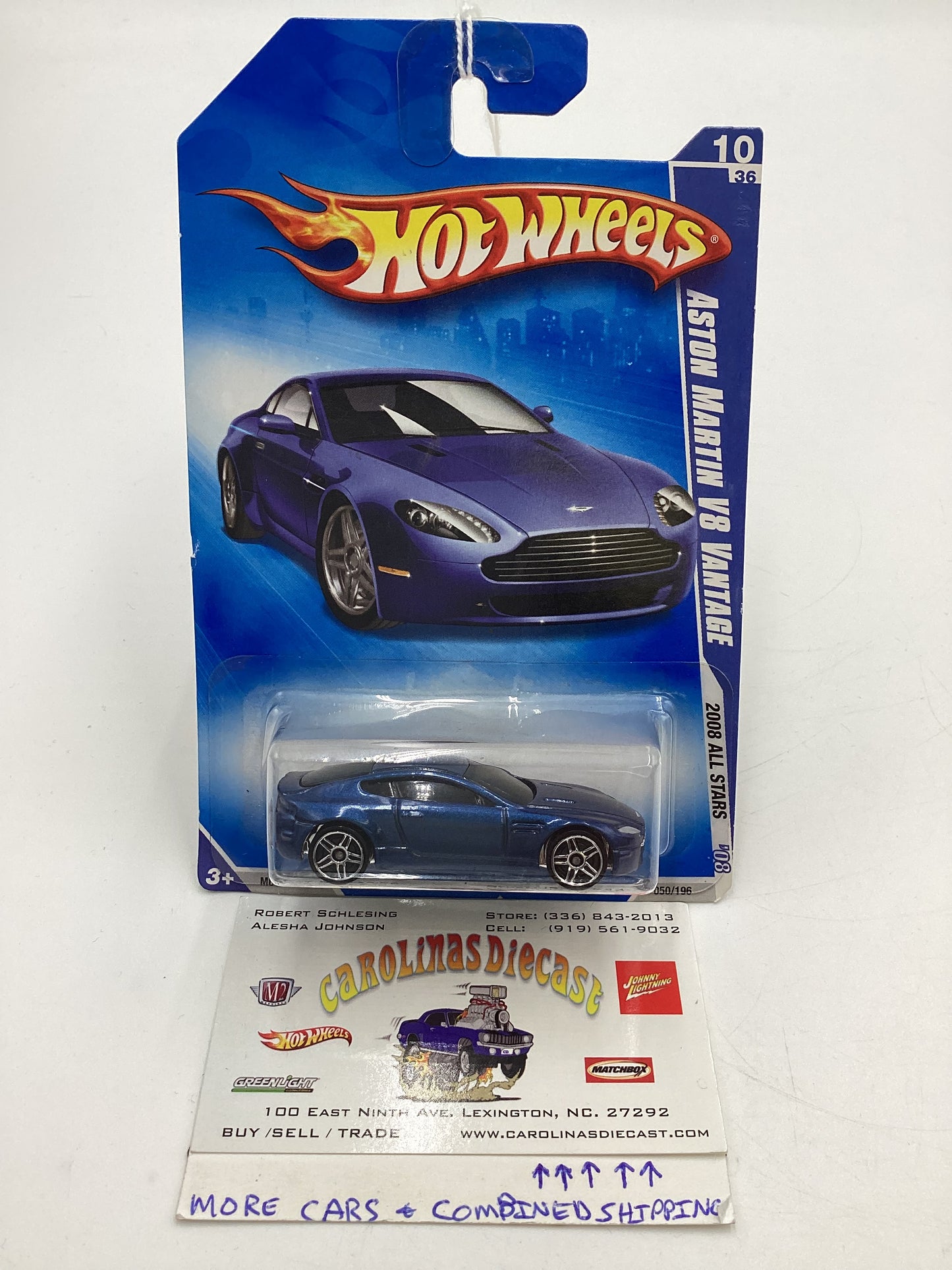 2008 Hot Wheels All Stars #55 Aston Martin V8 Vantage Blue 105A