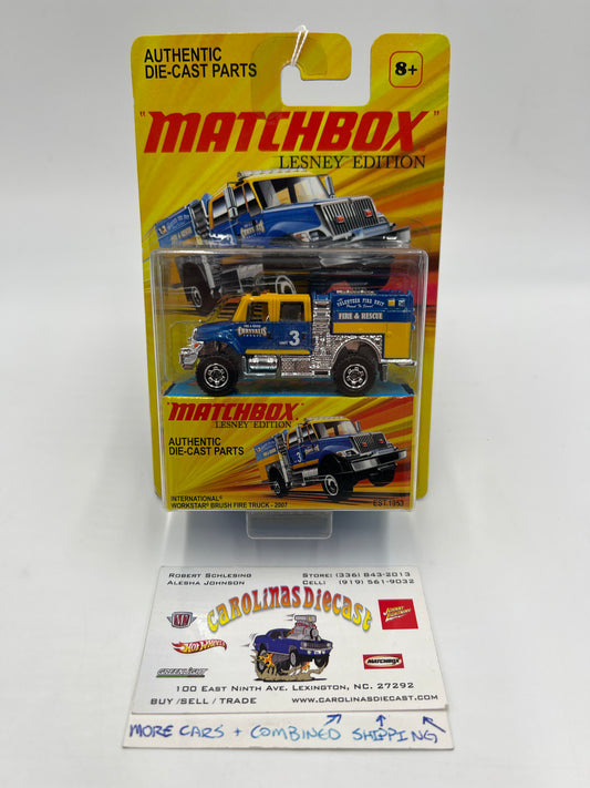 Matchbox Lesley Edition International Workstar Brush Fire Truck 2007 Blue/Yellow