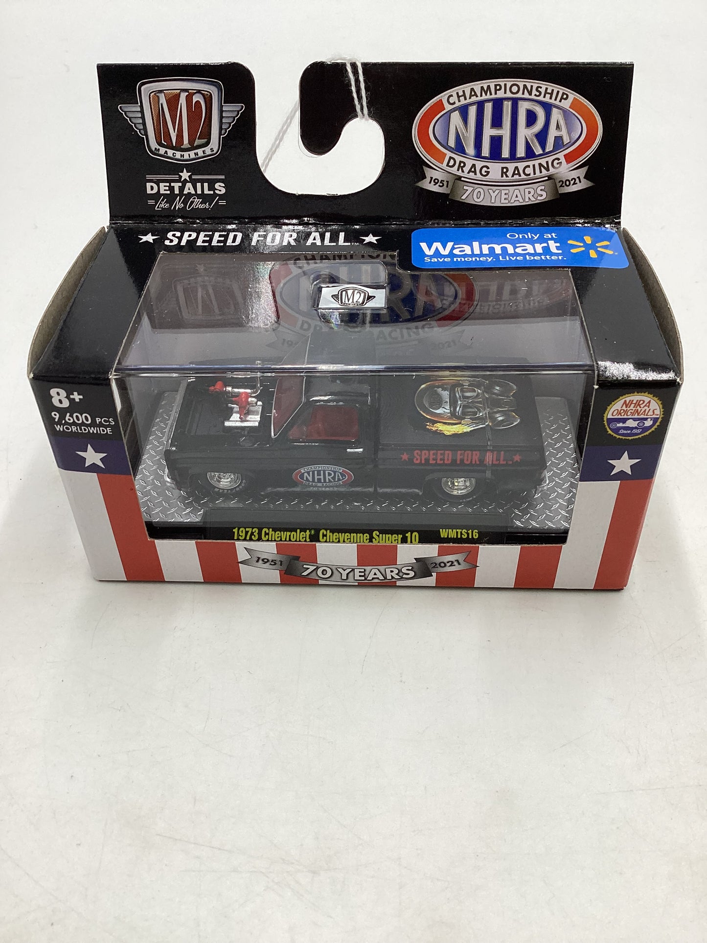 M2 Machines Walmart Exclusive NHRA 1973 Chevrolet Cheyenne Super 10 Black WMTS16