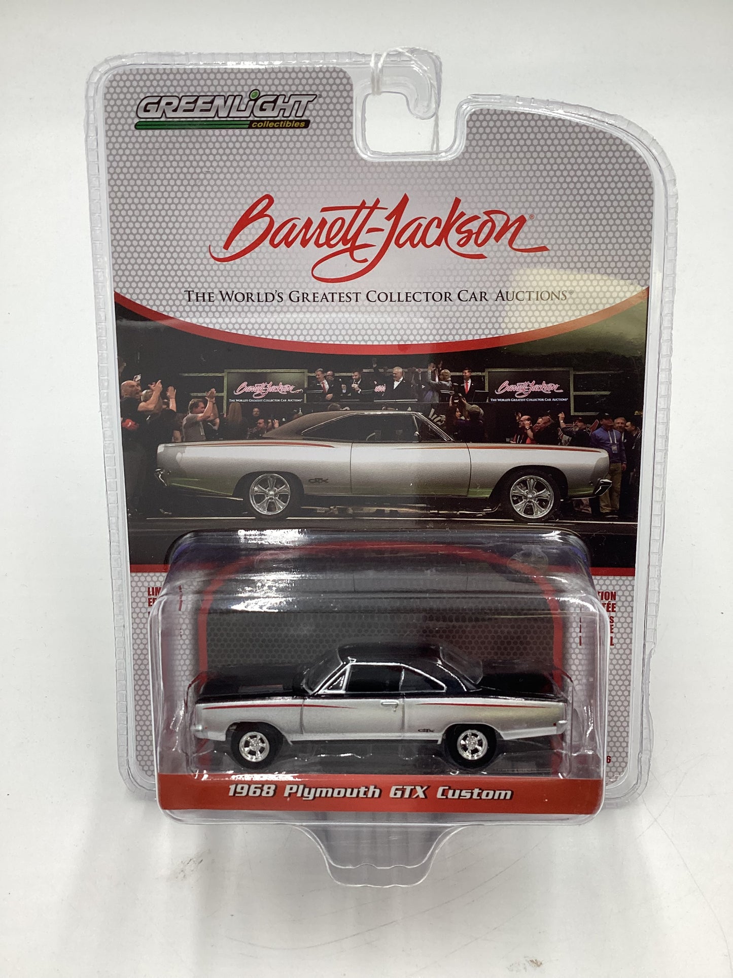 Greenlight 50th Anniversary Barrett-Jackson Series 61968 PlymouthGTX Custom Silver/Black 179F