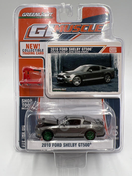 Greenlight VHTF GL Muscle Series 2 2010 Ford Shelby GT500 Silver W/Shop Tool