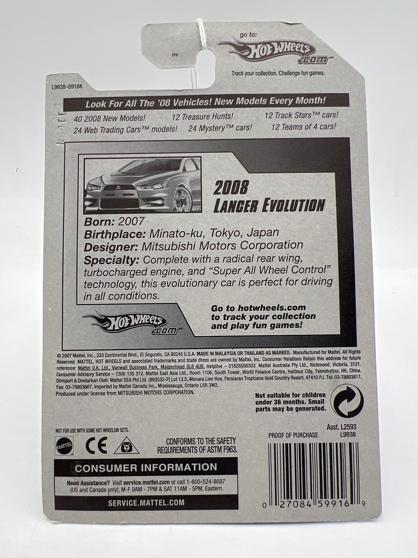 2008 Hot Wheels New Models #23 2008 Lancer Evolution Gray SR