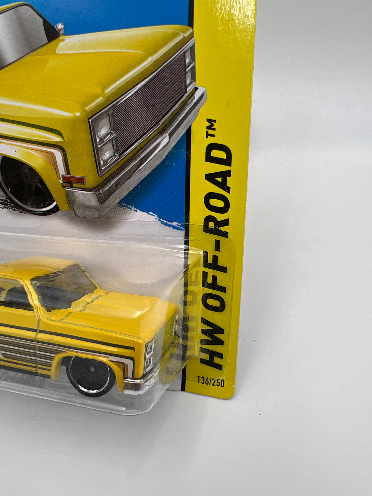 2014 Hot Wheels #136 83 Chevy Silverado Yellow W/Protector