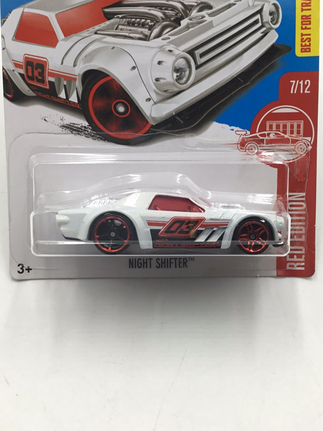 2018 hot wheels red edition #7 Night Shifter target red (Bad Card) Y7