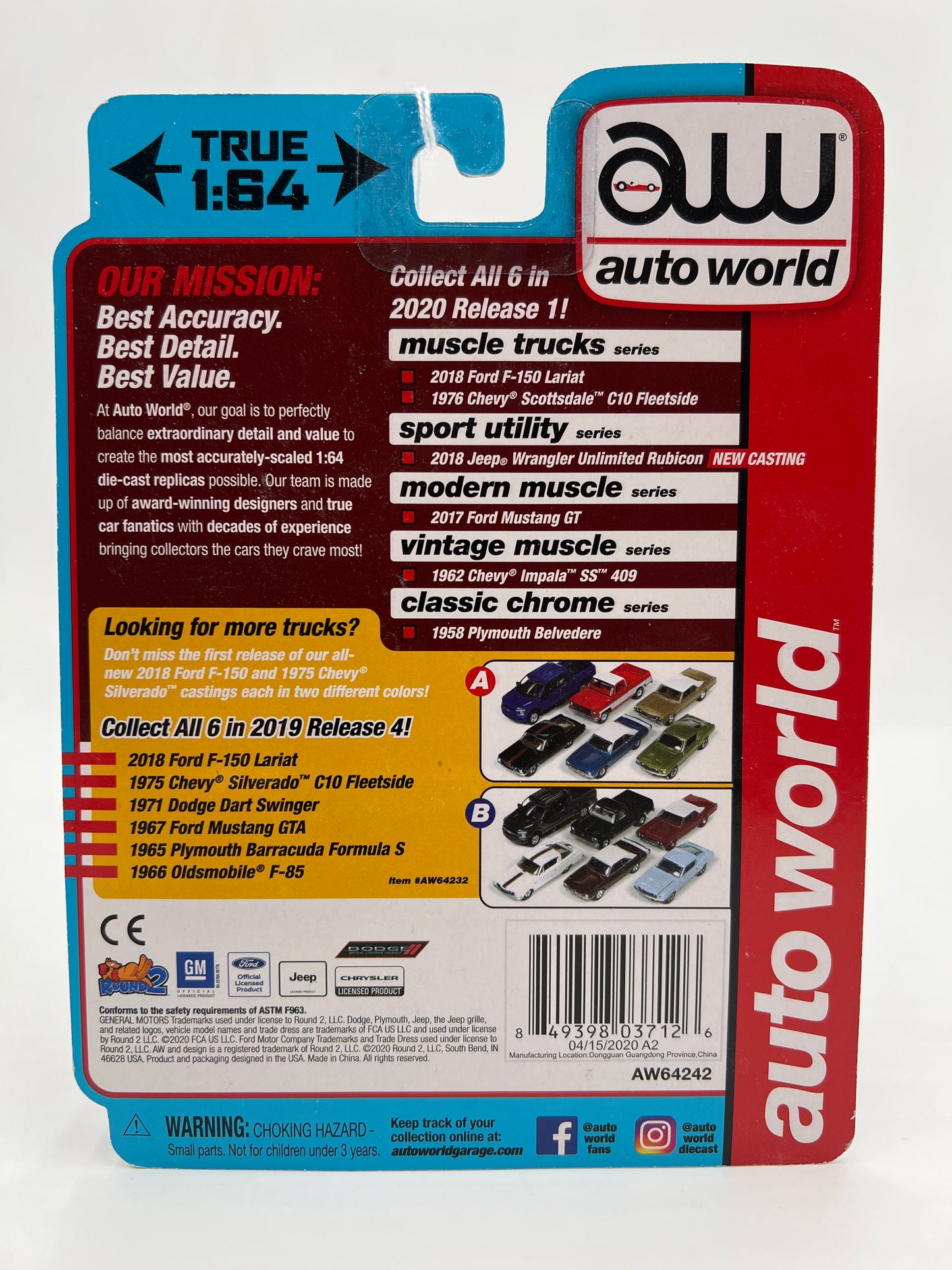 Auto World Muscle Trucks Release 1 Version A 1976 Chevy Scottsdale C10 Fleetside White/Red 183B