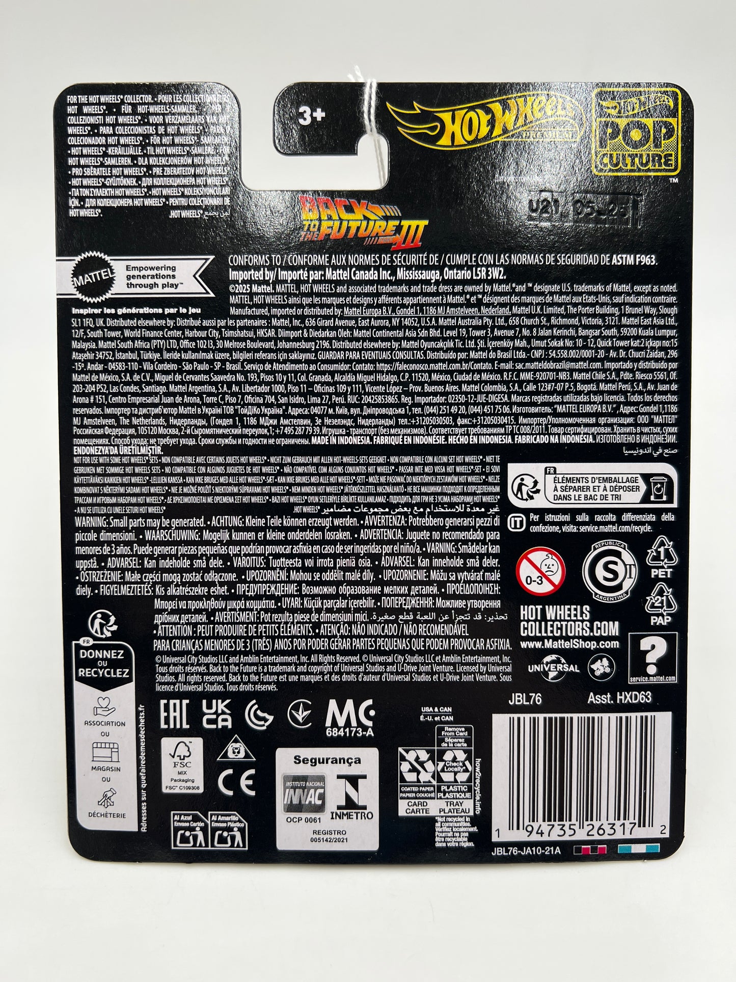 2025 Hot Wheels Premium Pop Culture Back To The Future Part III BTTF Time Machine 1955 271E