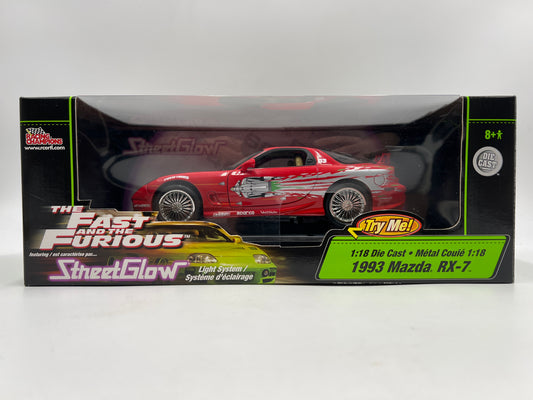 Racing Champions 1/18 Fast & Furious Street Glow 1993 Mazda RX-7 Red VHTF