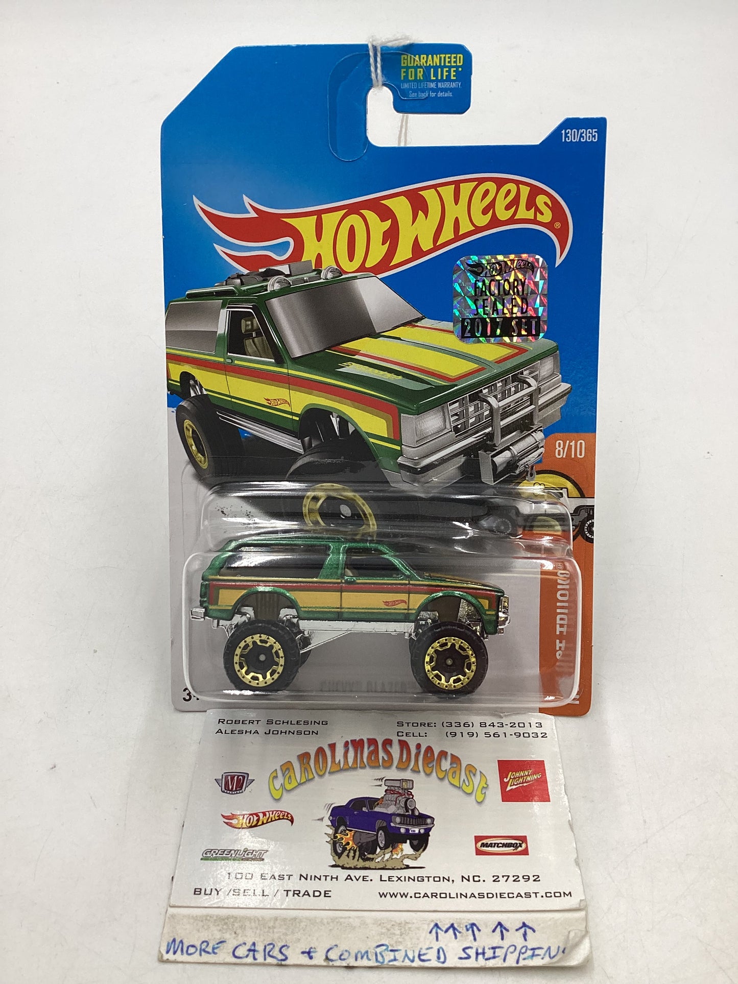 2017 Hot wheels Factory Sealed #34 Chevy Blazer 4x4 Green 15D