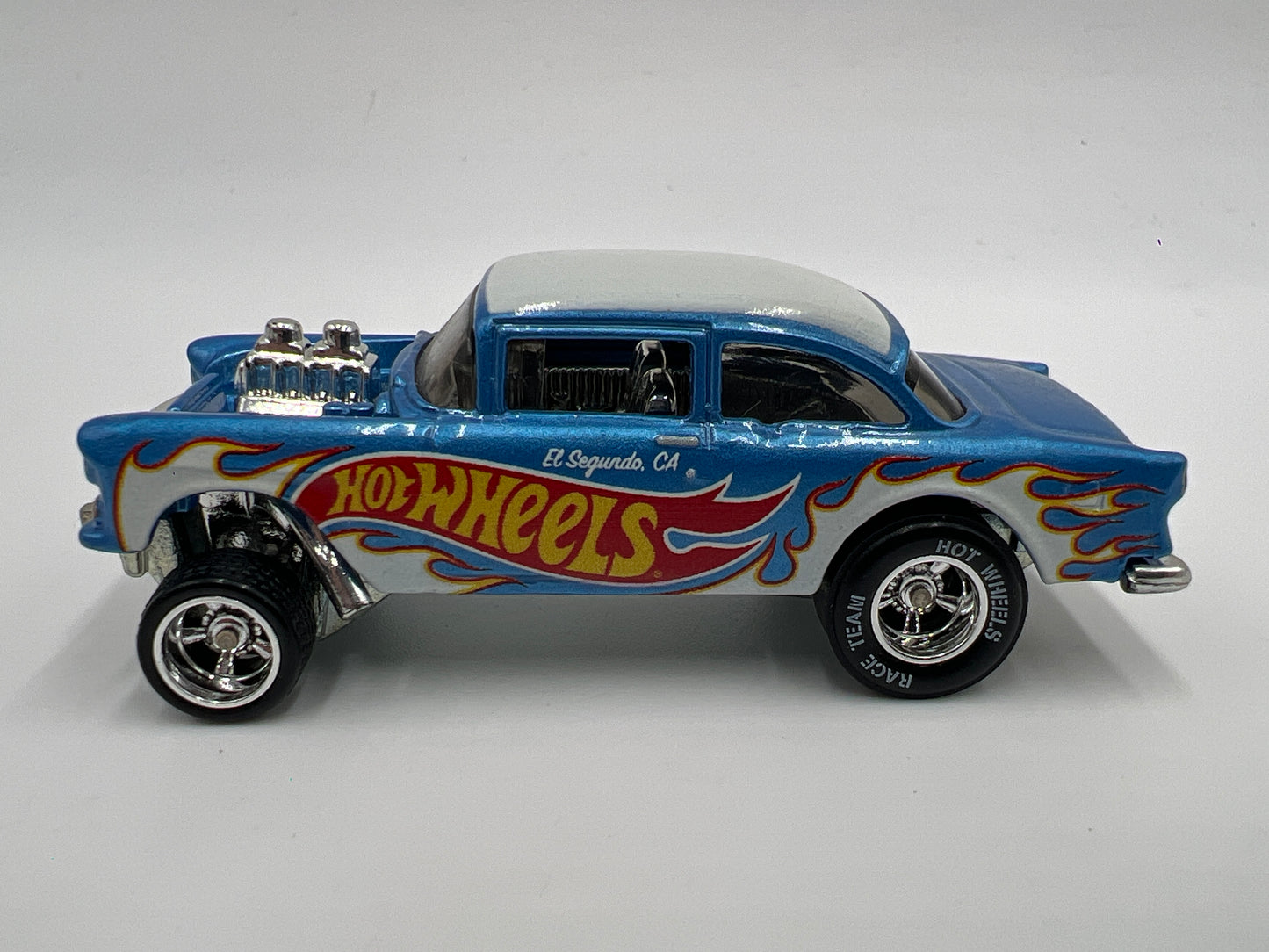 Hot Wheels 1/64 Display Case Exclusive 55 Chevy Bel Air Gasser Blue Loose