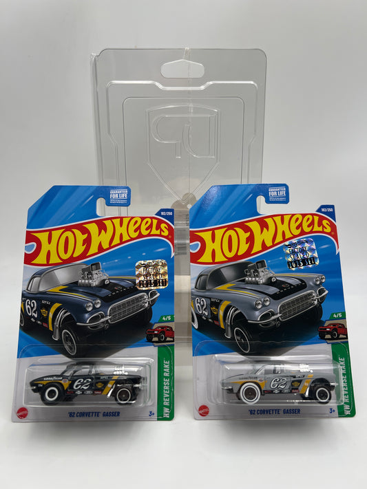 2025 Hot Wheels Factory Sealed Super Treasure Hunt & Mainline #182 62 Corvette Gasser W/Protector