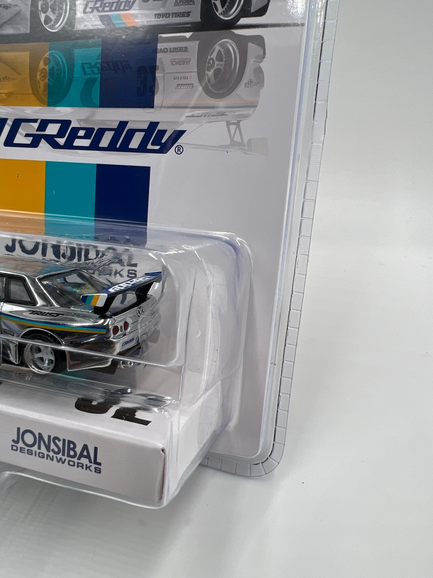 Tarmac Works Mijo Exclusives CHASE Nissan Skyline R32 Widebody Jonsibal GReddy Chrome