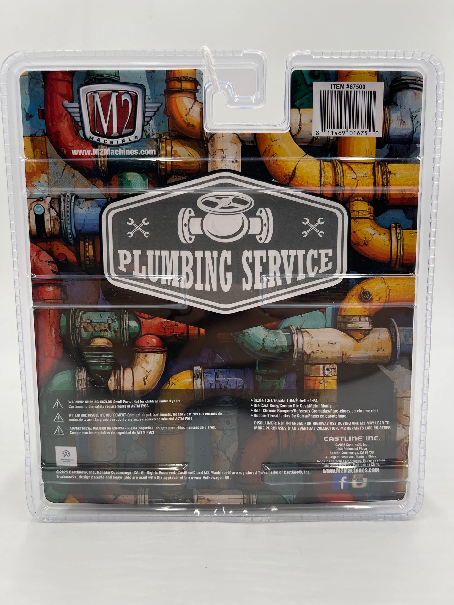 2025 M2 Machines Diorama Plumbing Service 1960 VW Single Cab Truck R15 196C