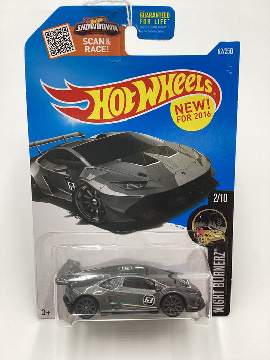 2016 Hot Wheels #82 Lamborghini Huracan LP 620-2 Super Trofeo Gray 102B