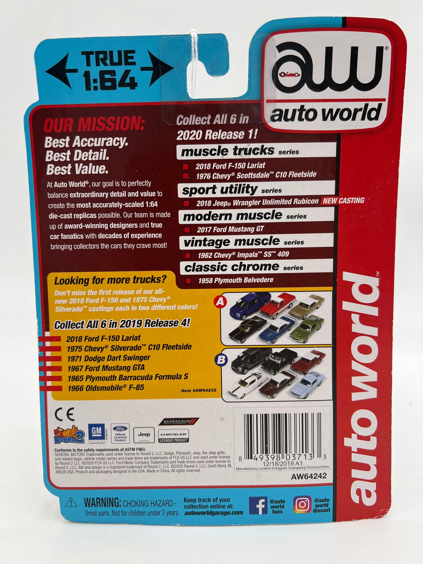 Auto World Modern Muscle Release 1 Version A Highway Patrol 2017 Ford Mustang GT