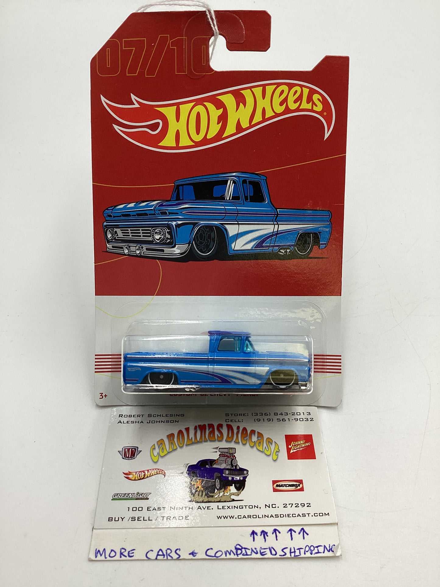 Hot Wheels Walmart Exclusive American Truck Series #7 Custom 62 Chevy Pickup Blue 158F
