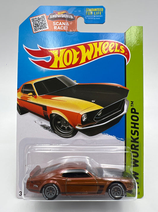 2015 Hot Wheels Super Treasure Hunt #195 69 Ford Mustang Boss 302 W/Protector