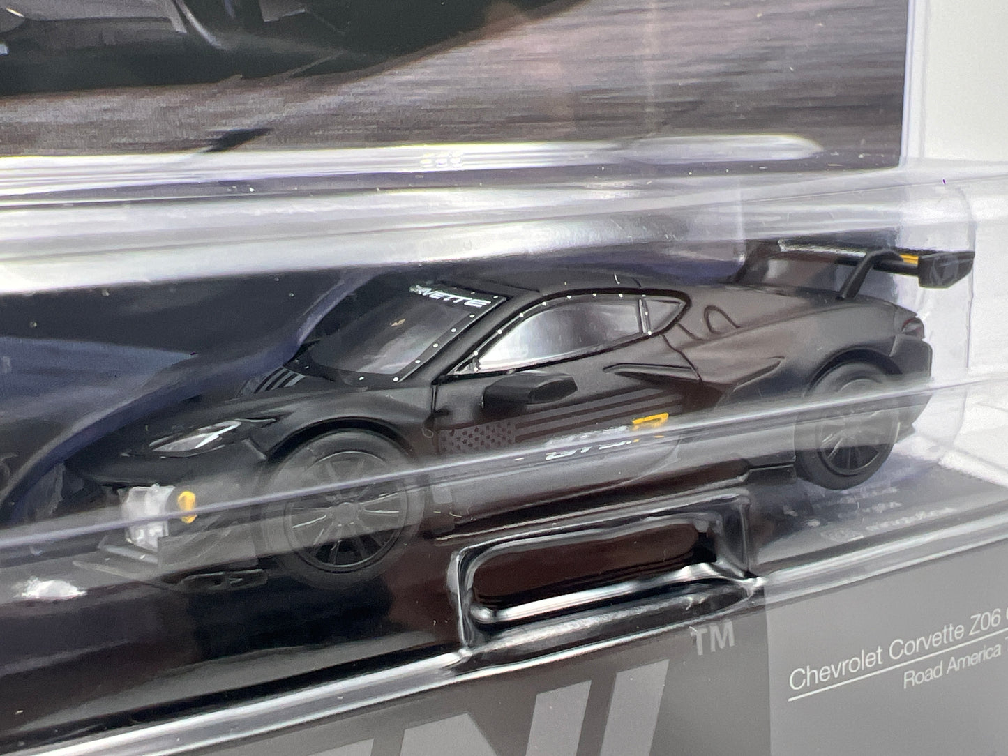 Mini GT #1186 Chevrolet Corvette Z06 GT3.R Road America Test Car Matte Black