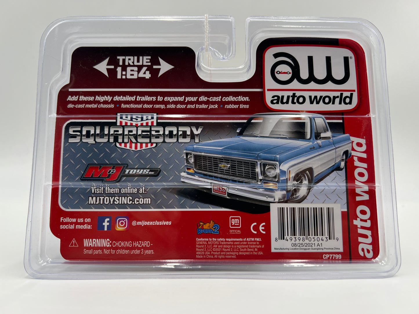 Auto World Mijo Exclusives Ultra Red CHASE Squarebody USA Enclosed Trailer VHTF