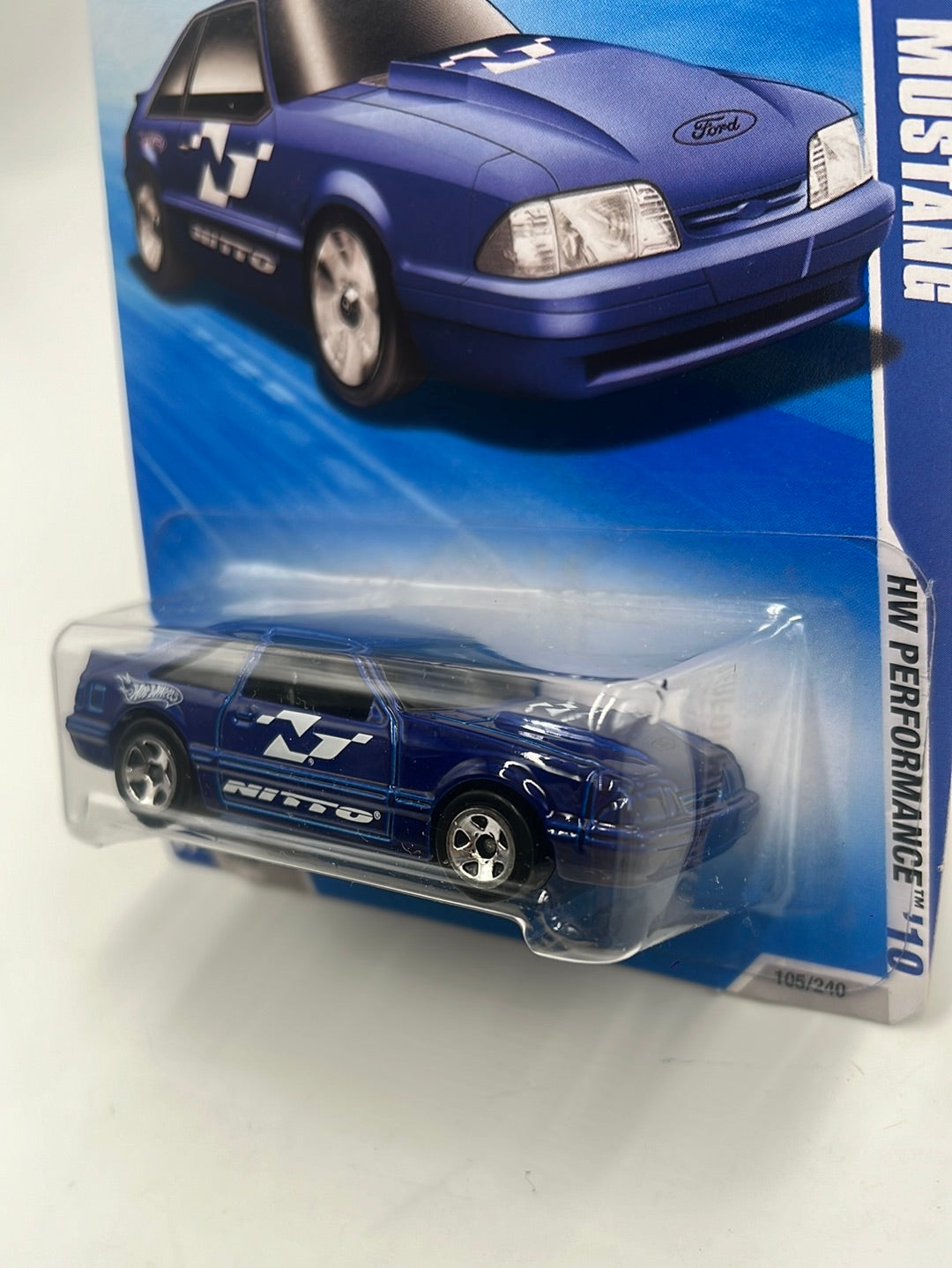 2010 Hot Wheels Performance ‘92 Ford Mustang Kmart Exclusive Blue 105/240 157A